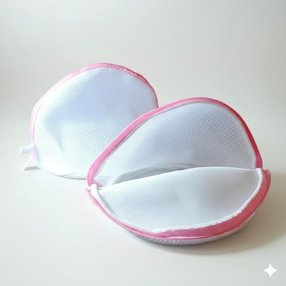 2 Washing Cones White Bras Delicates Bathing Suit Zipper Mesh Lingerie Laundry